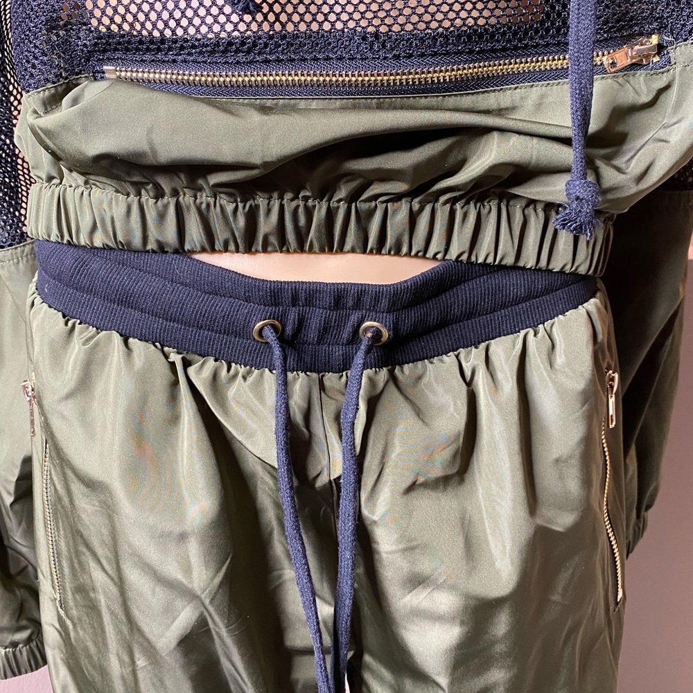 Camouflage Khaki Green Mesh Jogger Set - Picture 8 of 16